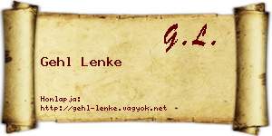 Gehl Lenke névjegykártya
